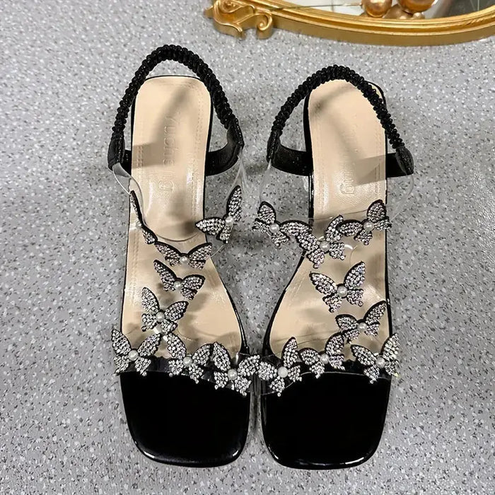 Butterfly Chunky Heels fashionnsio