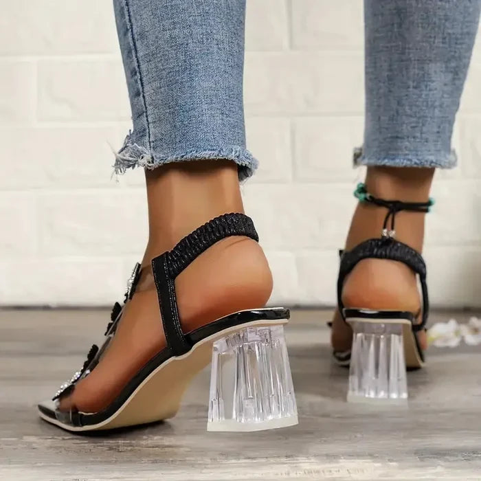Butterfly Chunky Heels fashionnsio