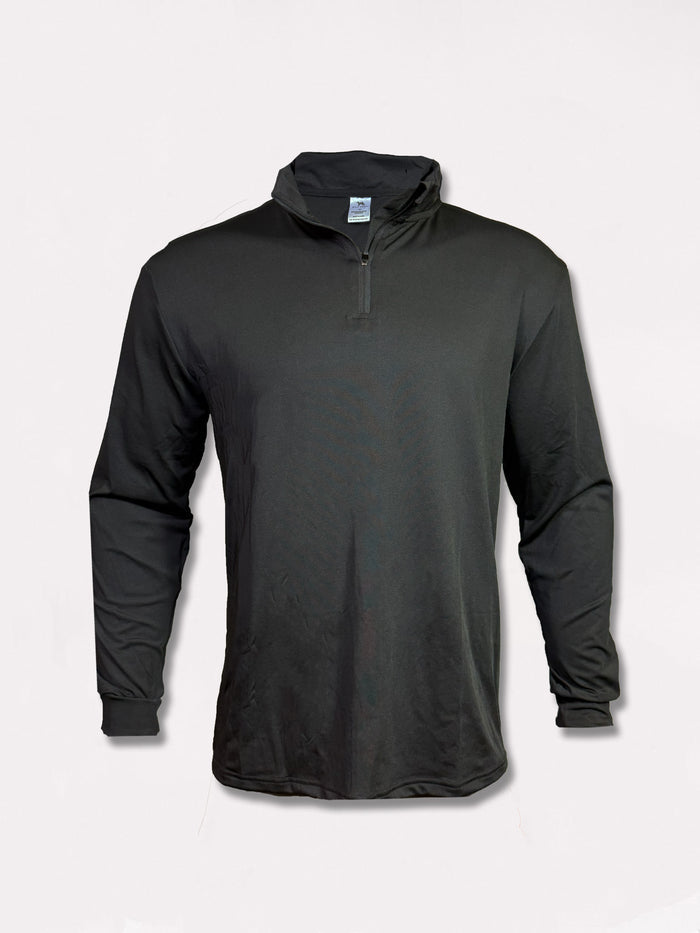 Wild South Apparel Canyon Performance Quarter Zip in Black – UPF 50+ hunting & fishing pullover #color_black