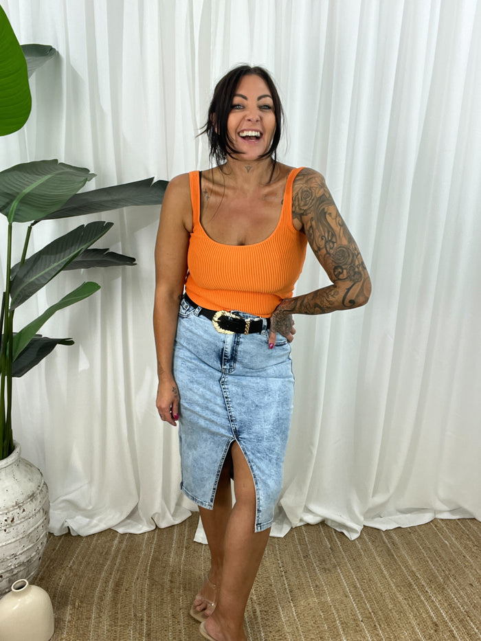 Cardi Denim Skirt