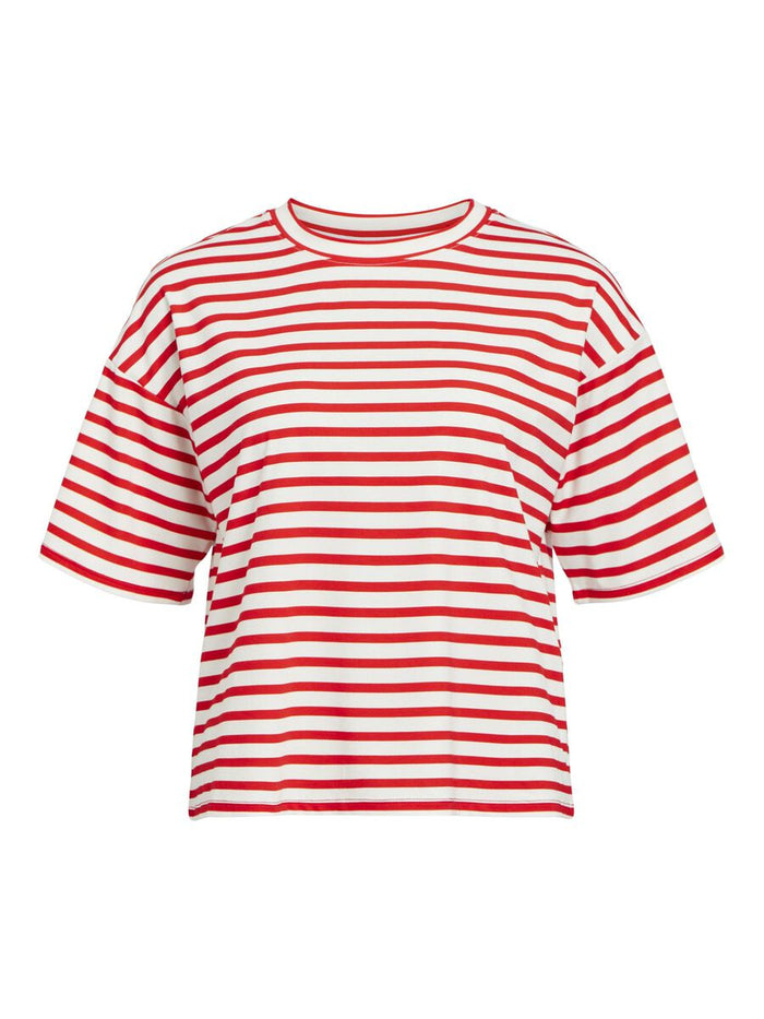 CARLIE OVERSIZE T-SHIRT (CLOUD DANCER/FLAME)