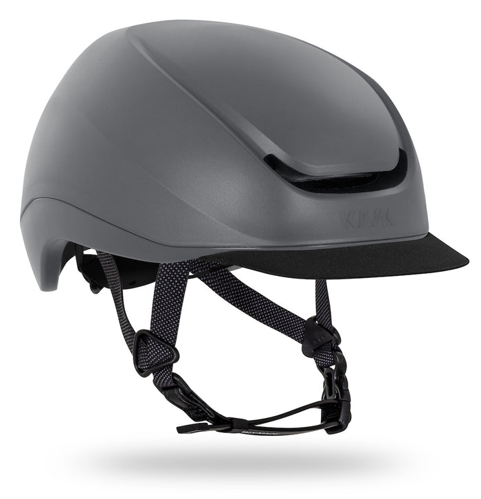 Casque de vélo de ville Kask Moeibus gris avec sa visière vue avant