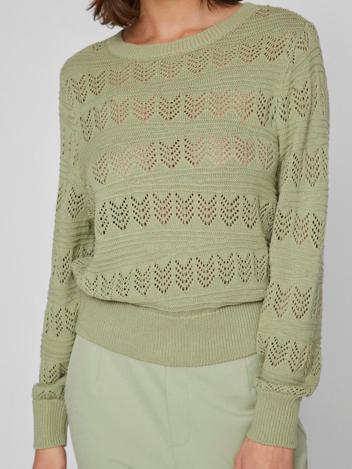 Cathy Pointelle Knit Top (Swamp)