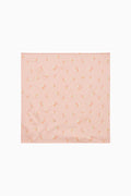 Pink square scarf fabric with subtle pattern on a white background