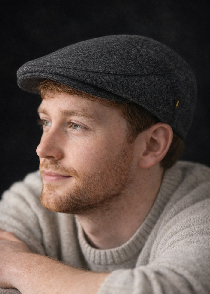 Clerical Grey Flat Cap | 100% Pure New Wool | Irish Made