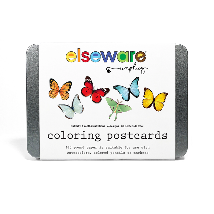 Coloring Postcards - Butterfly & Moth  (6 Designs/30 Cards)
