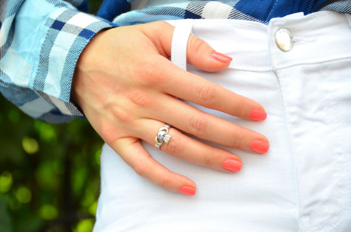 Ladies Claddagh Comfort fit Silver Ring