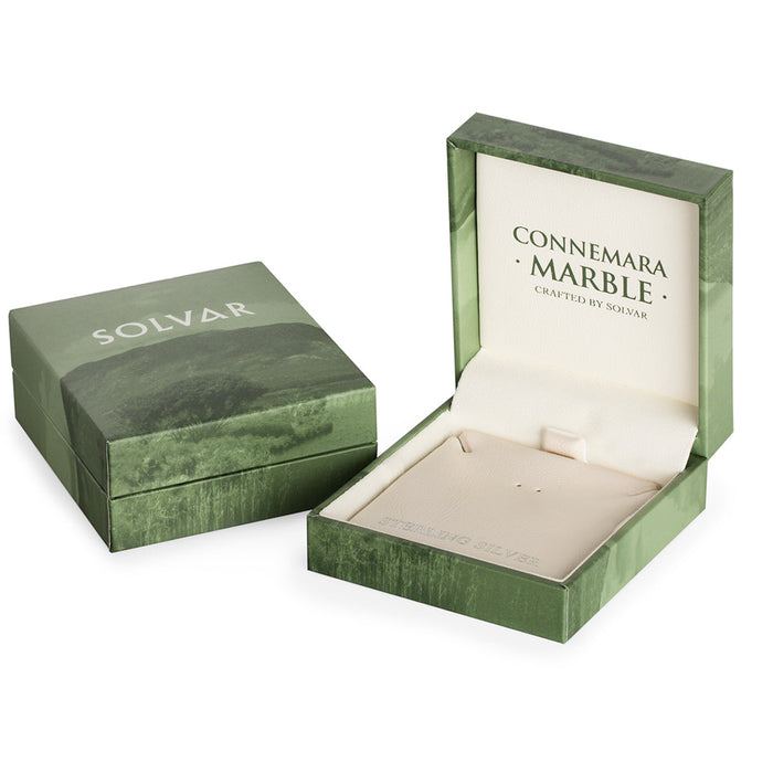 Connemara Marble Tara Brooch - Rhodium Plated Irish Celtic Jewelry