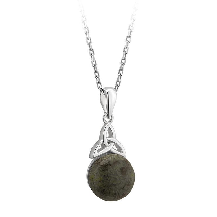 Connemara Marble Trinity Knot Pendant Necklace