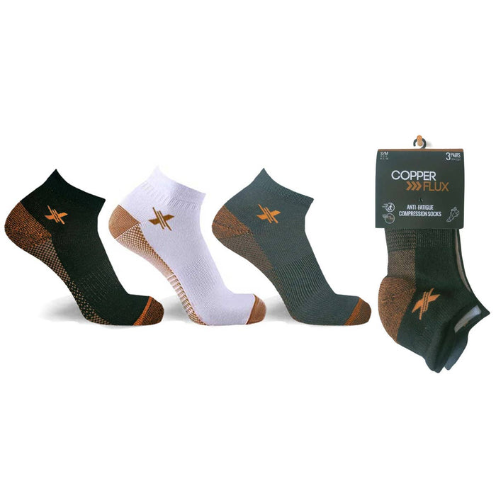 Copper-Infused Ankle Socks - Small/Medium (3-Pairs)