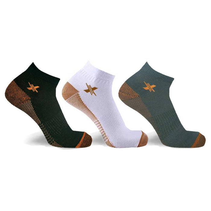 Copper-Infused Ankle Socks - Small/Medium (3-Pairs)