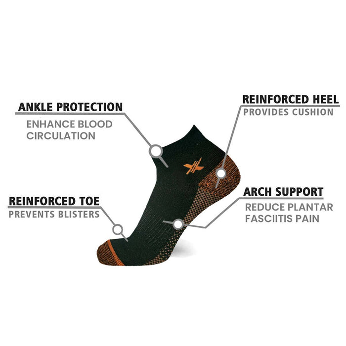 Copper-Infused Ankle Socks - Small/Medium (3-Pairs)