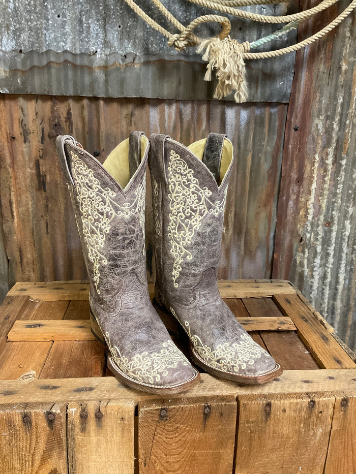 Corral Crater Bone Embroidery Western Boot