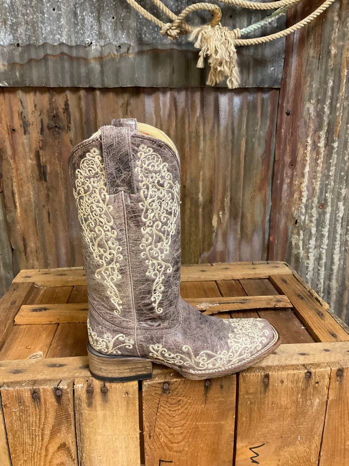 Corral Crater Bone Embroidery Western Boot