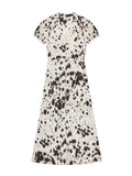 Cow-Print Button-Front Shirt Dress