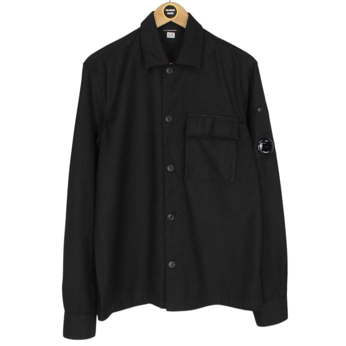 CP Company Black Button Up Military Lens Overshirt