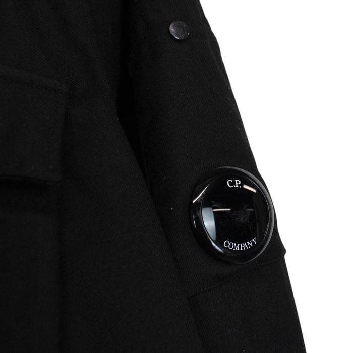 CP Company Black Button Up Military Lens Overshirt