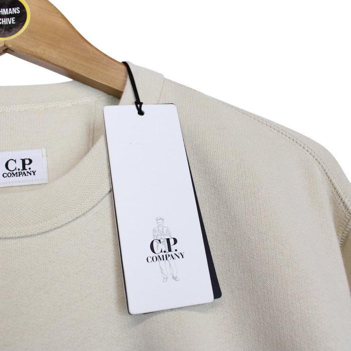 CP Company Beige Brushed Fleece Craftworks Logo Sweatshirt