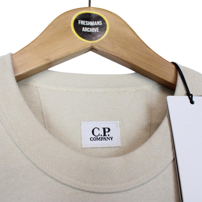 CP Company Beige Brushed Fleece Craftworks Logo Sweatshirt