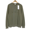 CP Company Black Diagonal Raised Fleece Cotton Logo Sweatshirt