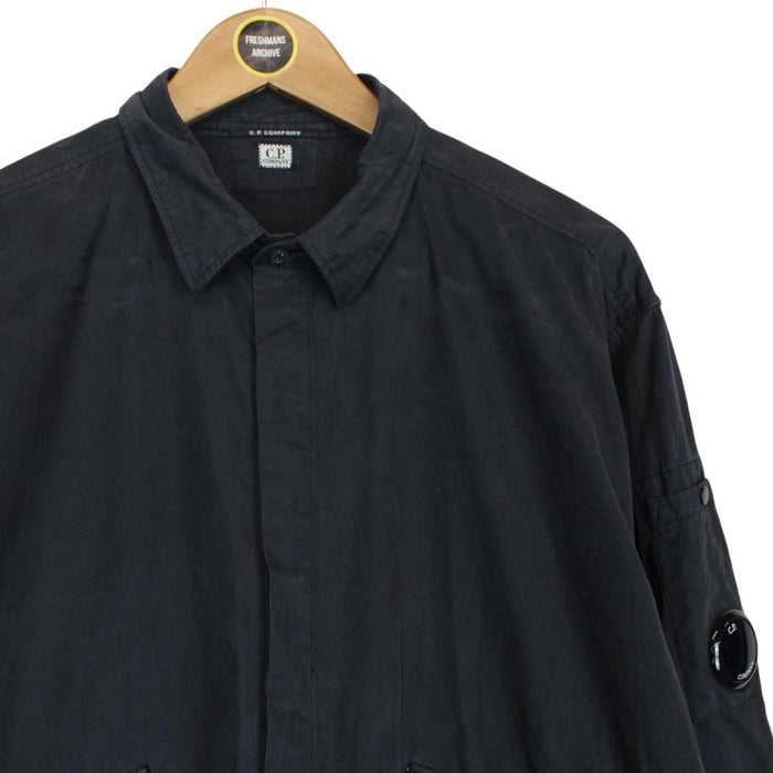 CP Company Navy Blue Microreps Lens Overshirt Jacket