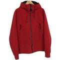 CP Company Red Full Zip Hooded Soft Shell Goggle Jacket