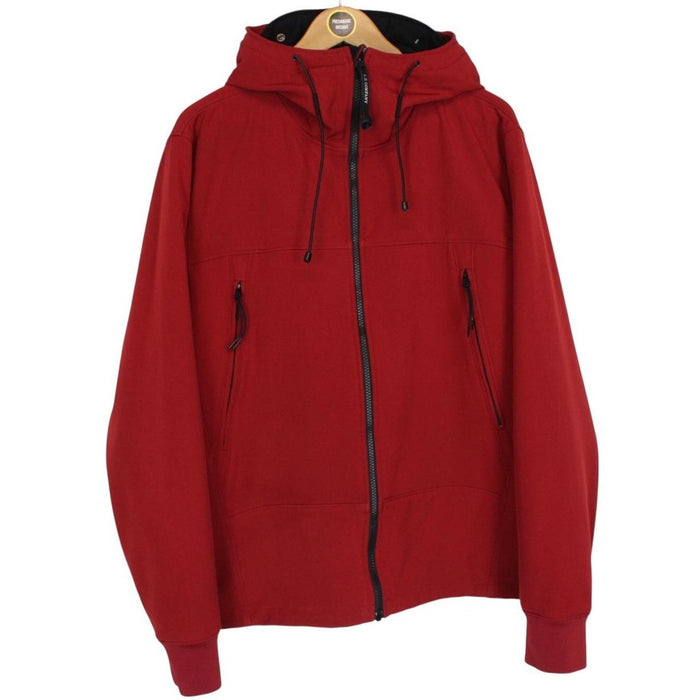 CP Company Red Full Zip Hooded Soft Shell Goggle Jacket