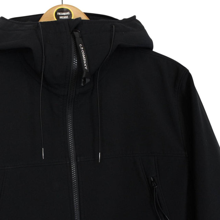 CP Company Black Full Zip Hooded Soft Shell Goggle Jacket