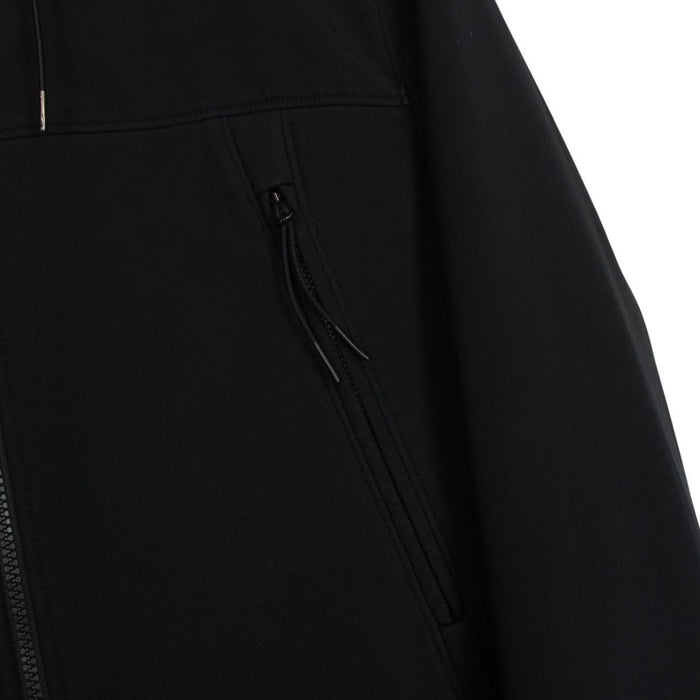 CP Company Black Full Zip Hooded Soft Shell Goggle Jacket