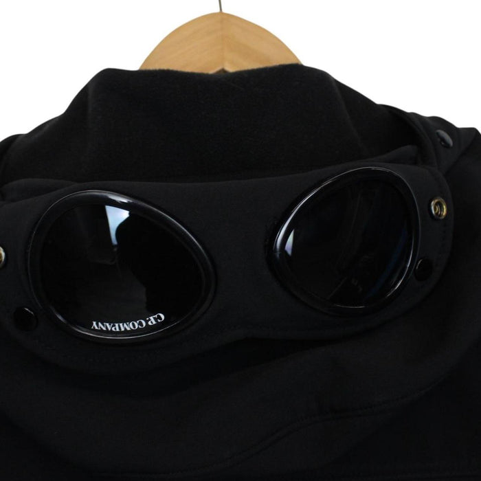 CP Company Black Full Zip Hooded Soft Shell Goggle Jacket