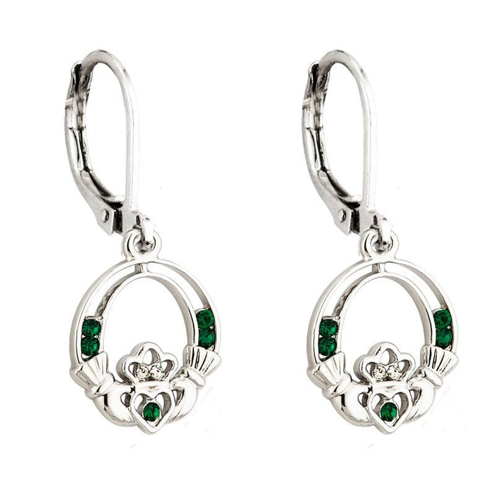 Crystal Claddagh Earrings