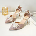 Crystal Flower Wedding Heels - Fashionnsio