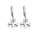 Crystal Shamrock Drop Earrings