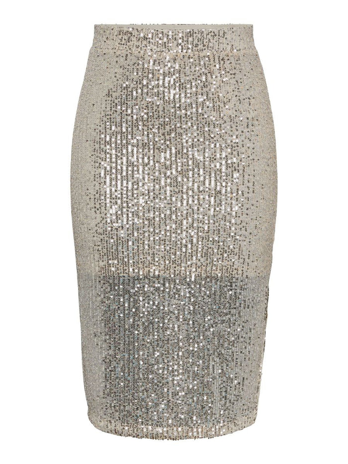 Delia Pencil Skirt (Silver)