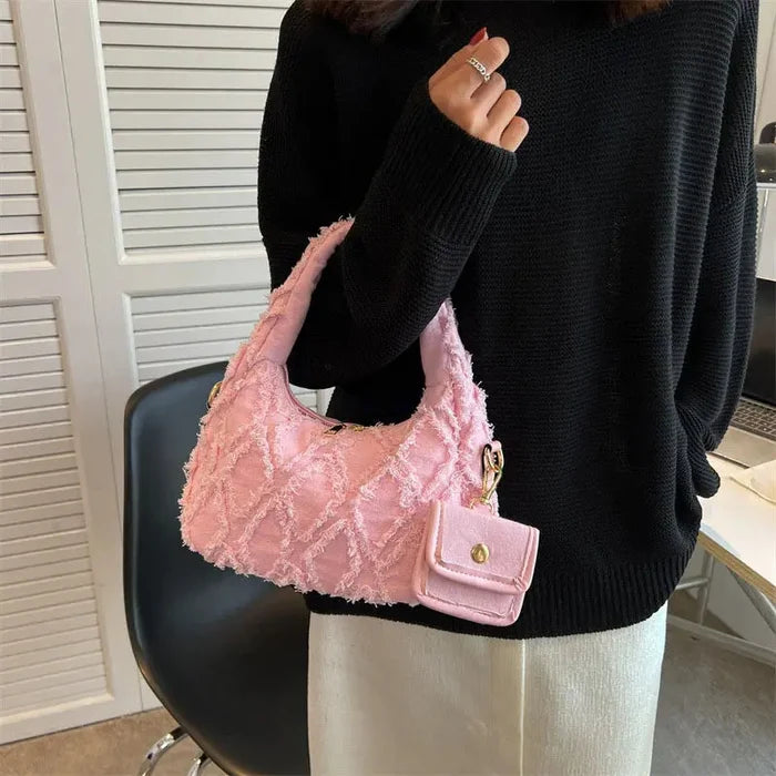 Denim Rugged Shoulder Bags fashionnsio
