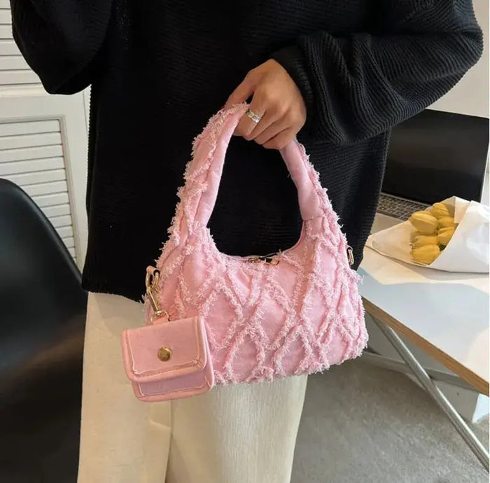Denim Rugged Shoulder Bags fashionnsio