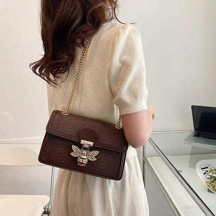 Diamond Bee Shoulder Bags fashionnsio