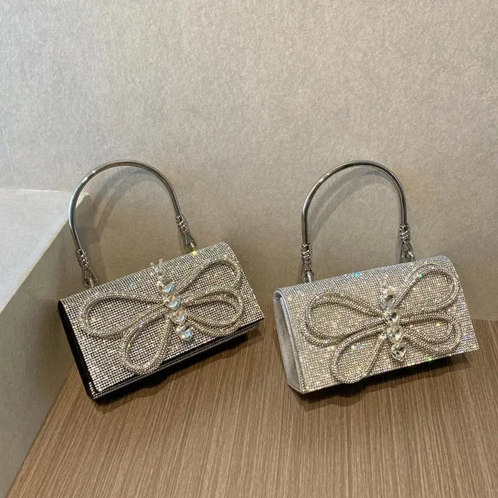 Butterfly Shiny Diamond Handbags fashionnsio