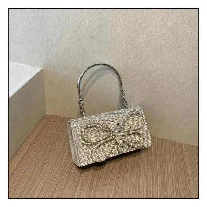 Butterfly Shiny Diamond Handbags fashionnsio