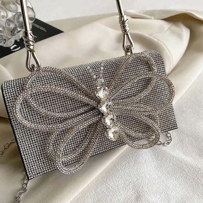 Butterfly Shiny Diamond Handbags fashionnsio