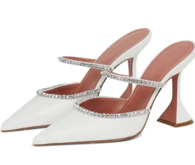 Luxury Rhinestone Satin High Heels fashionnsio