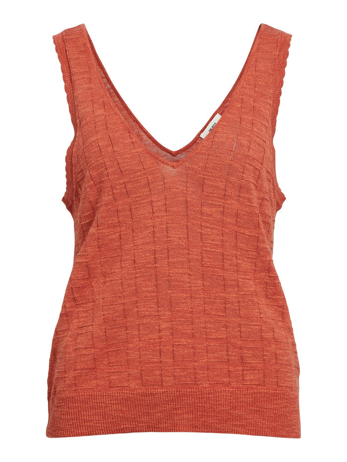 Dimka Sleeveless Knit Top (Redwood)