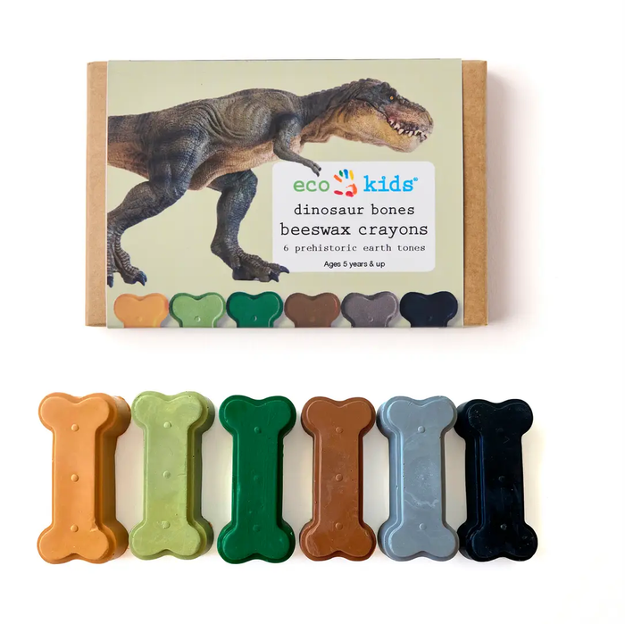 Dinosaur Bone - 6 Eco-Friendly Colors-Beeswax Crayons