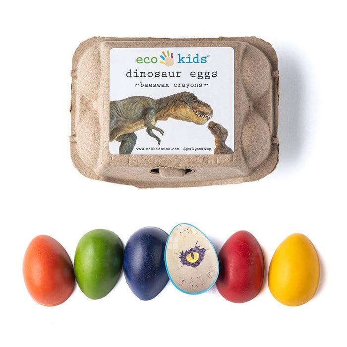 Dinosaur Eggs - 6 Easter Friendly Colors -Beeswax Crayons