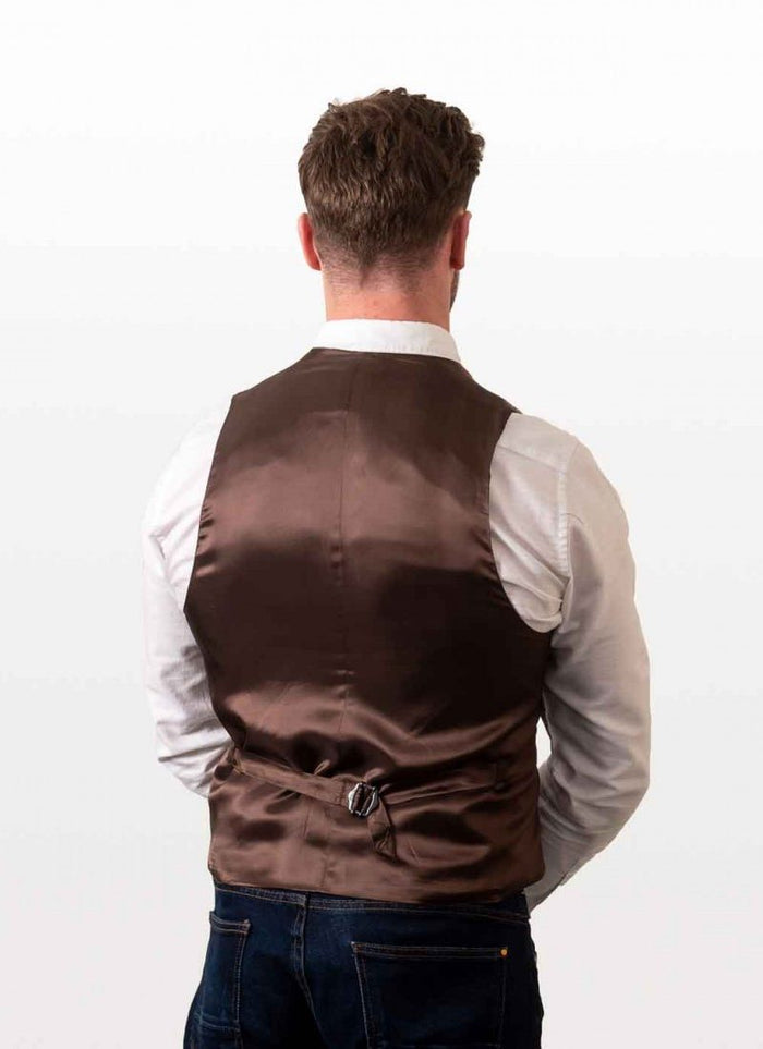 Donegal Tweed Waistcoat Brown - Premium Irish Wool Vest | Hatman of Ireland