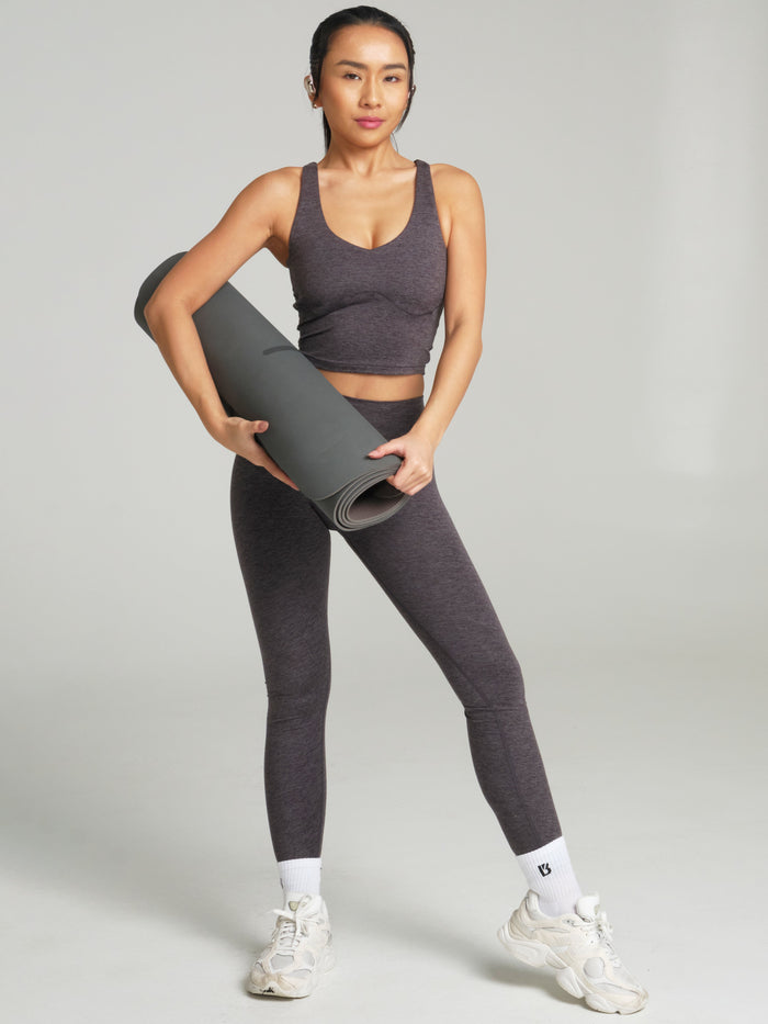 Dream Heather V Neck Tank - Heather Charcoal