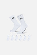 Edgebound 6 Pack Sock - White
