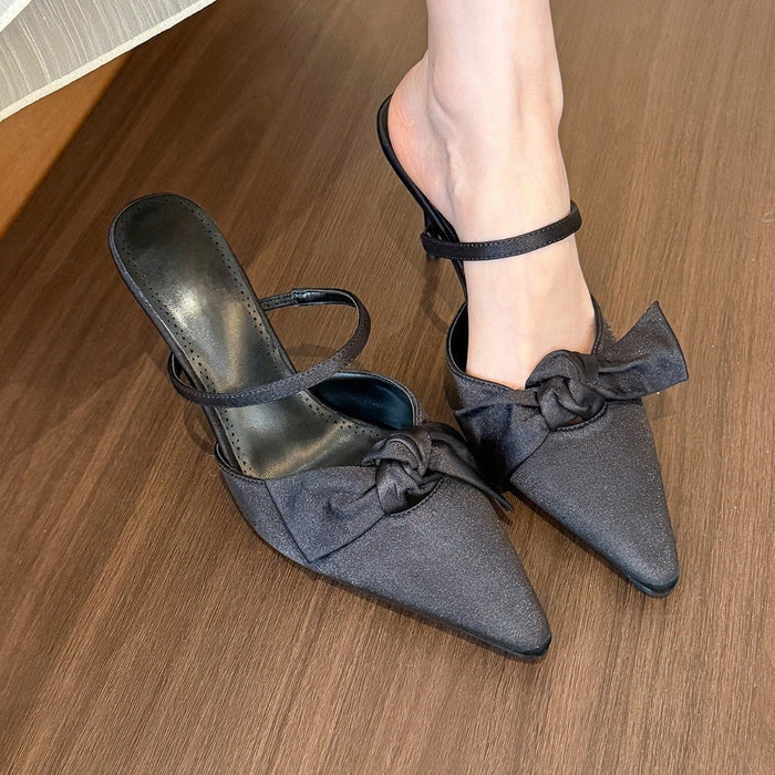 Elegant Bow Pointed Heels - Fashionnsio