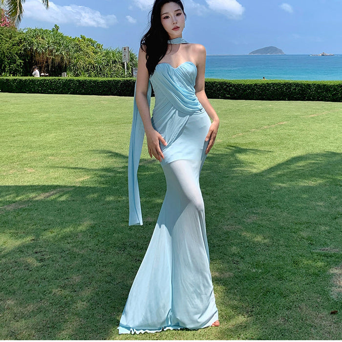 Elegant Mermaid Evening Gown fashionnsio