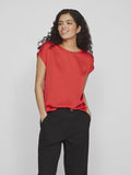 Elle Satin Top (Poppy Red)